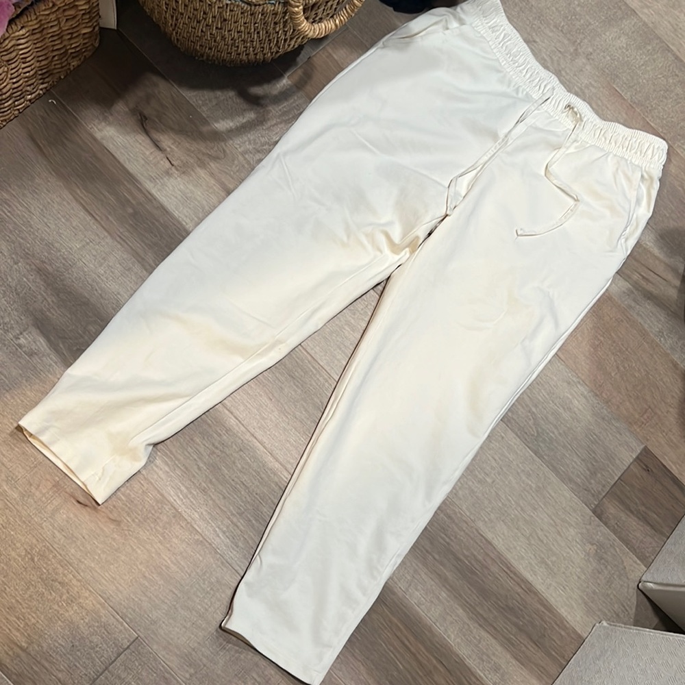 Cream joggers, size M